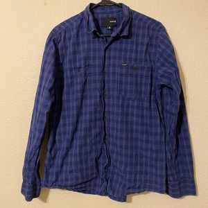 Hurley Blue Plaid Button-Up Shirt